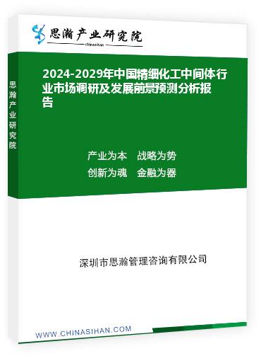 2024-2029年中国精细化工中间体行业市场调研及发展前景预测分析报告